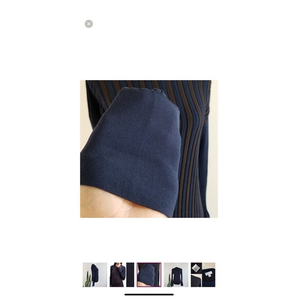 Carlisle Women Lucia Silk Knit Long Sleeve Stretch Ribbed Sweater Top Size XS - Picture 5 of 9